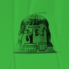 Der Migros Plastik-Sammelsack